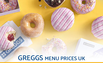 Greggs UK Menu Price