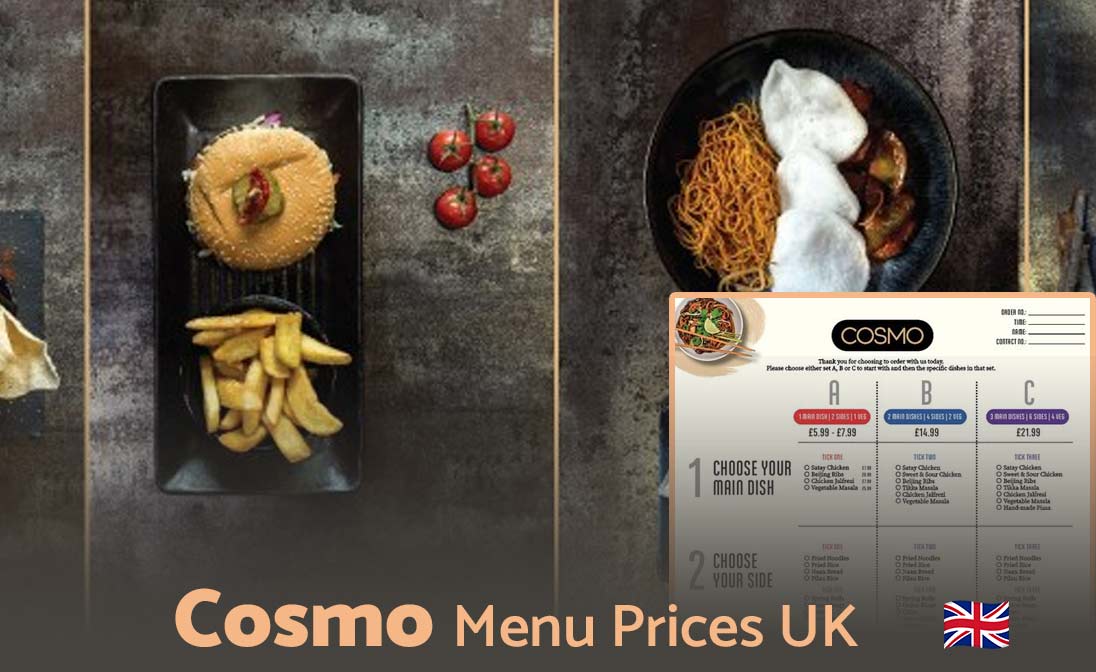 Cosmo Menu Prices UK 2025