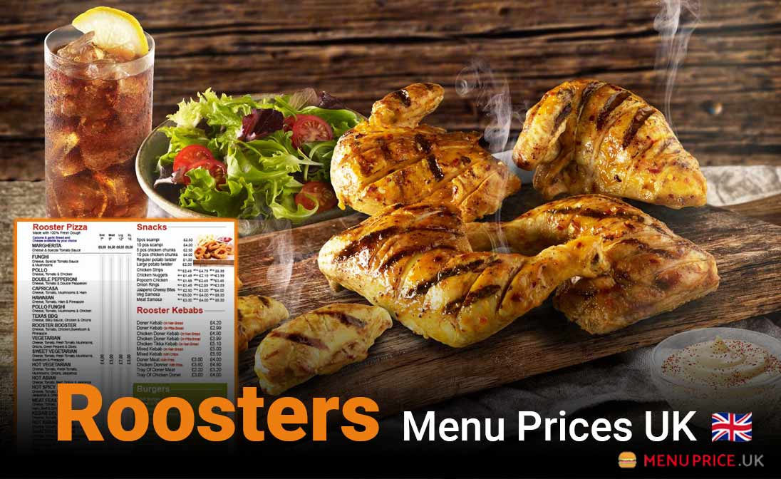 Roosters Menu Prices UK 2024